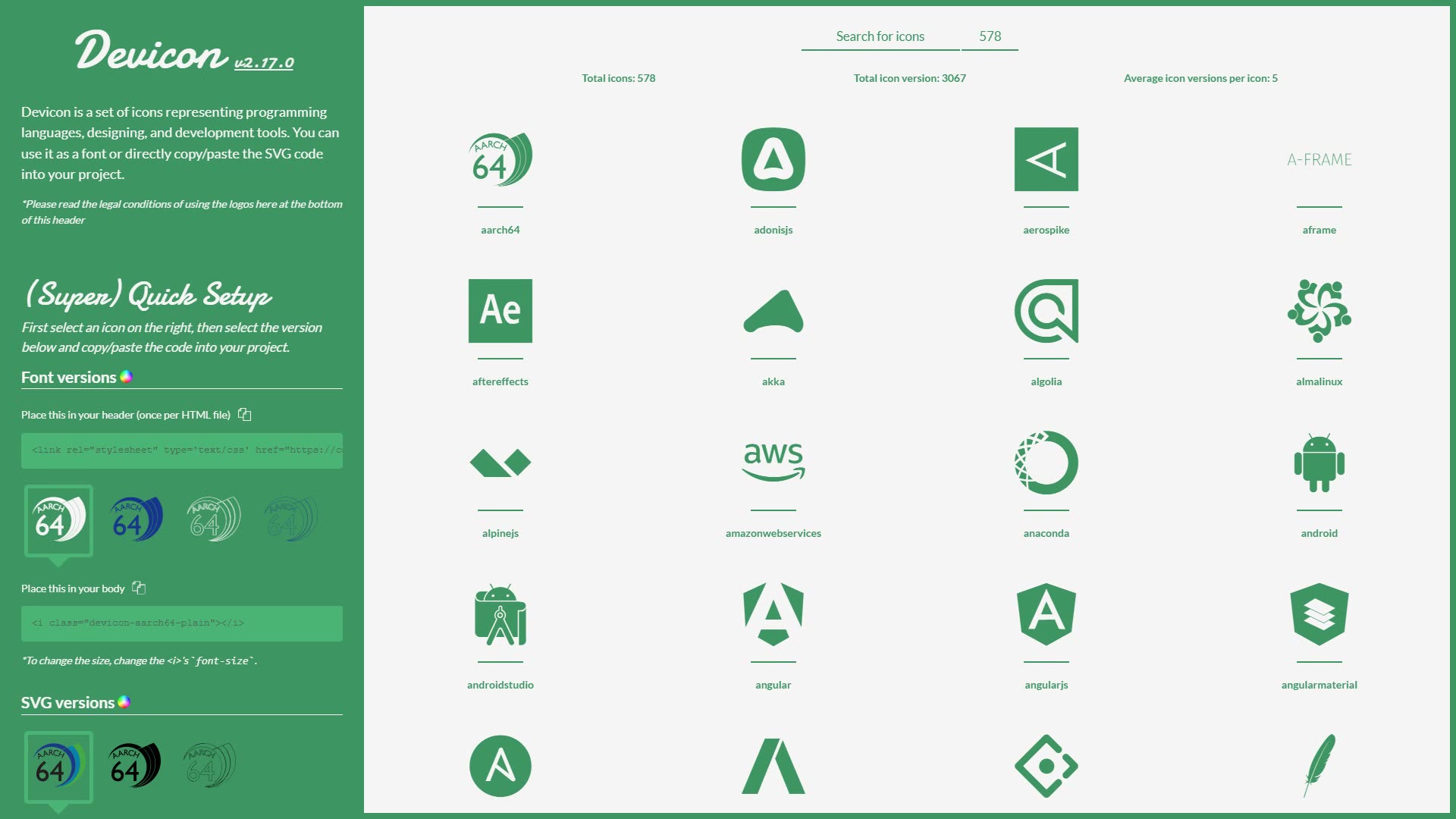Devicon preview