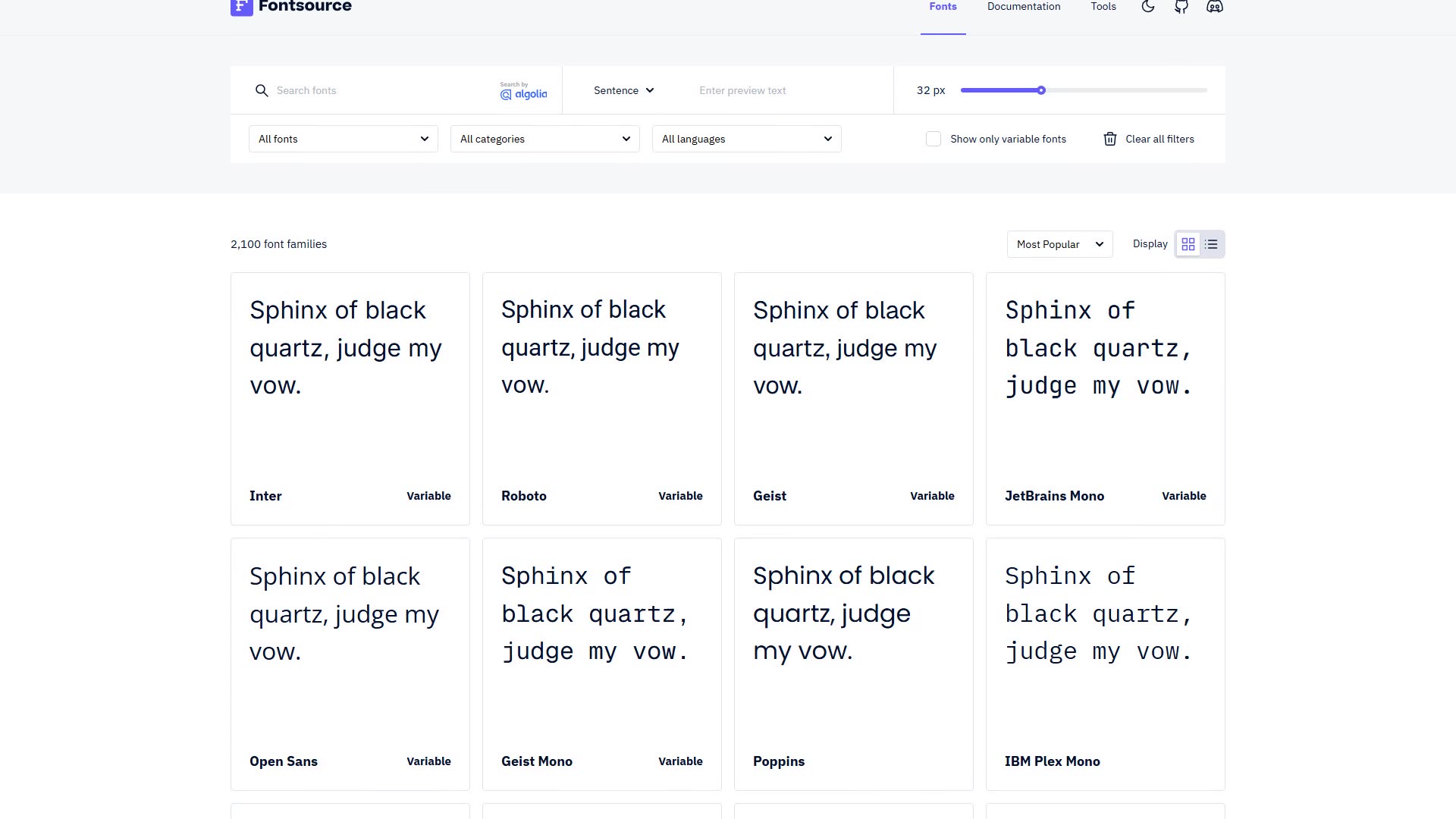 Fontsource preview