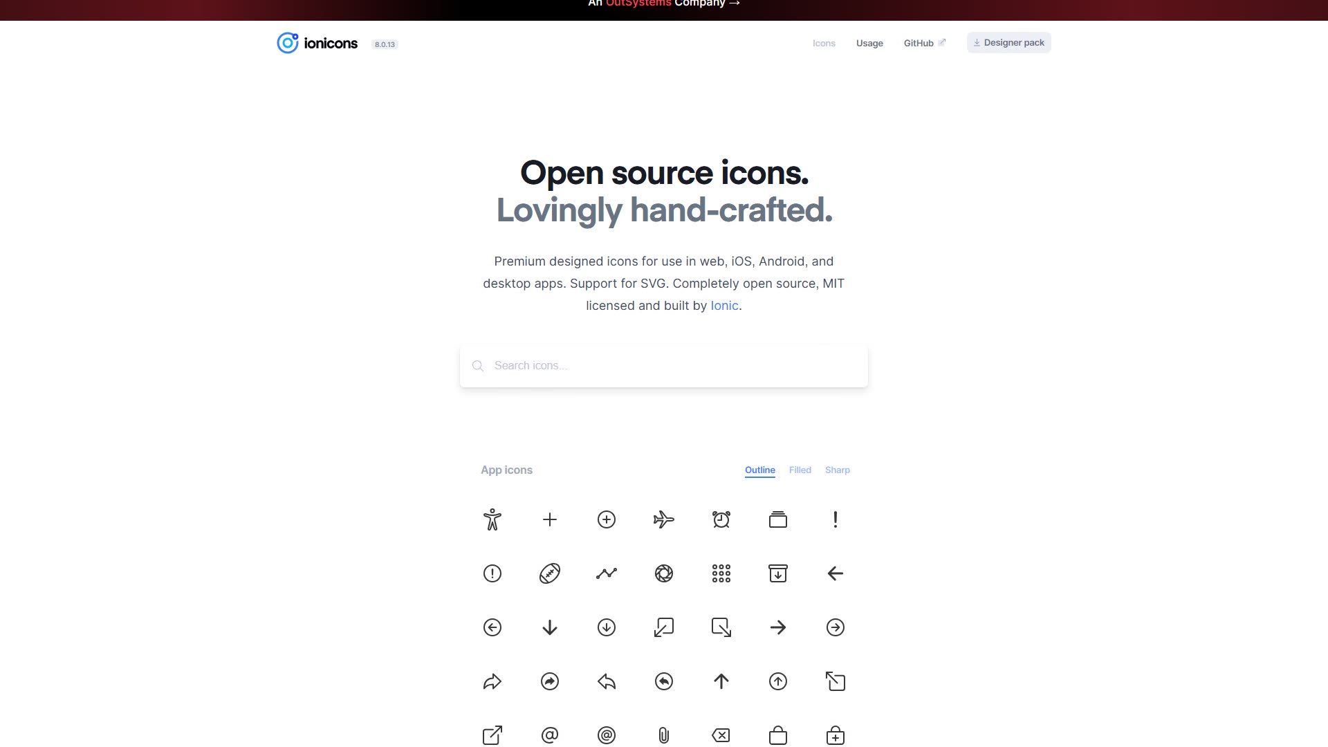 Ionicons preview