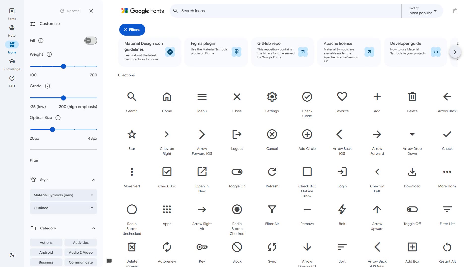 Material Symbols preview
