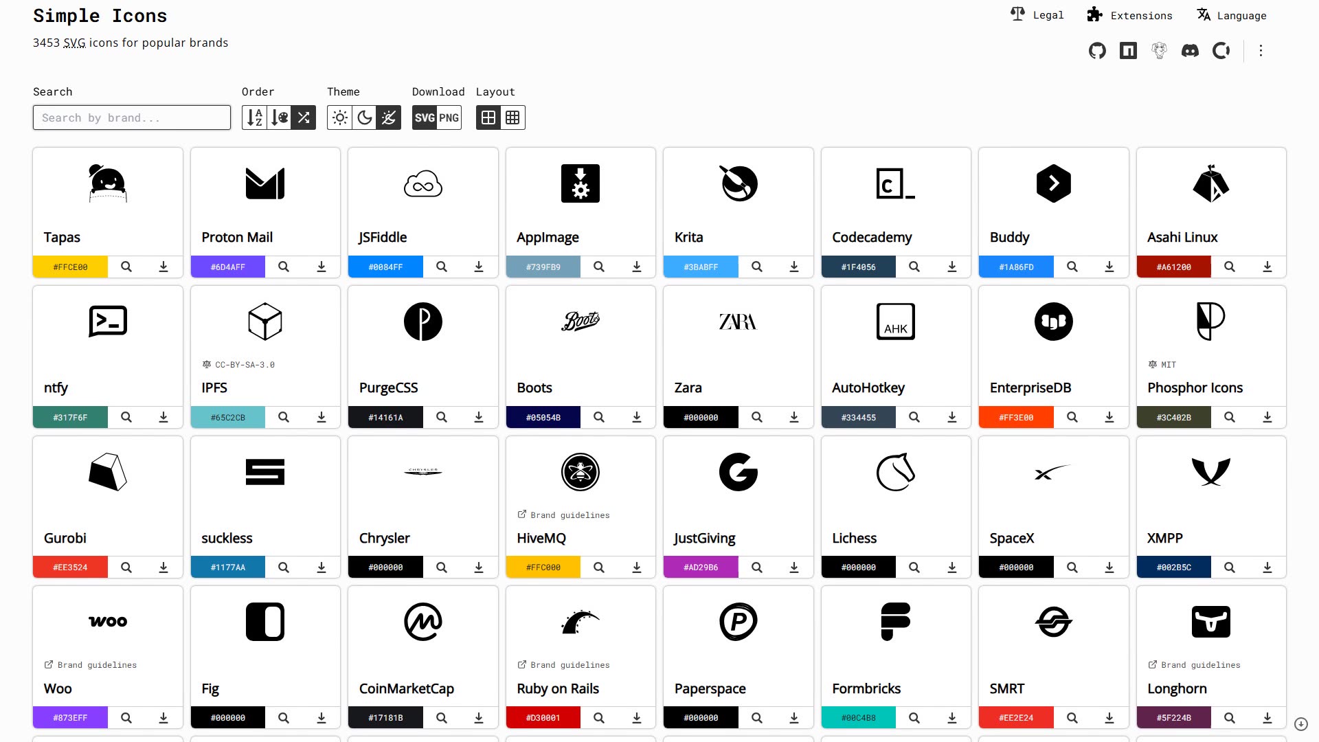 Simple Icons preview