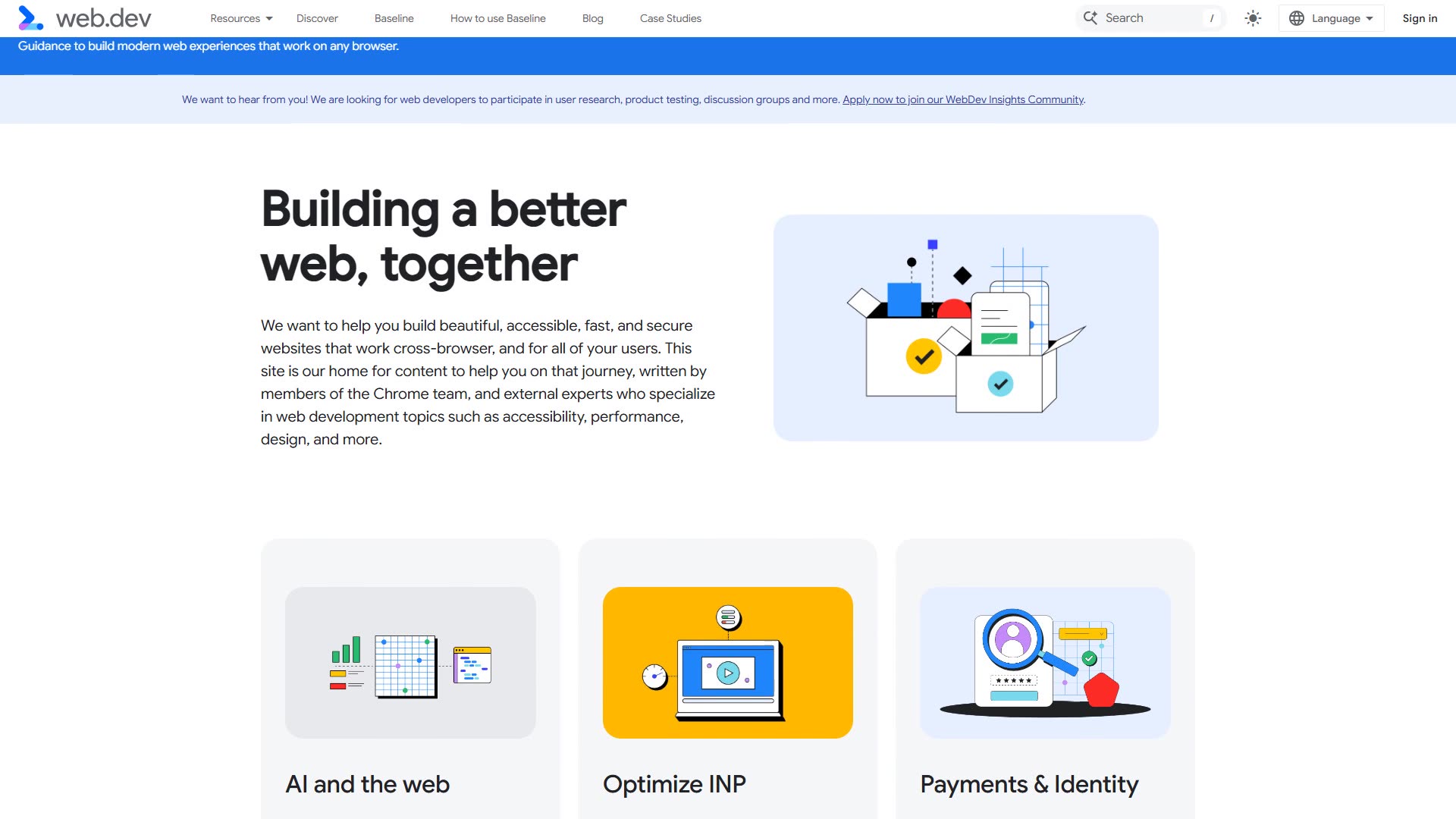 web.dev preview